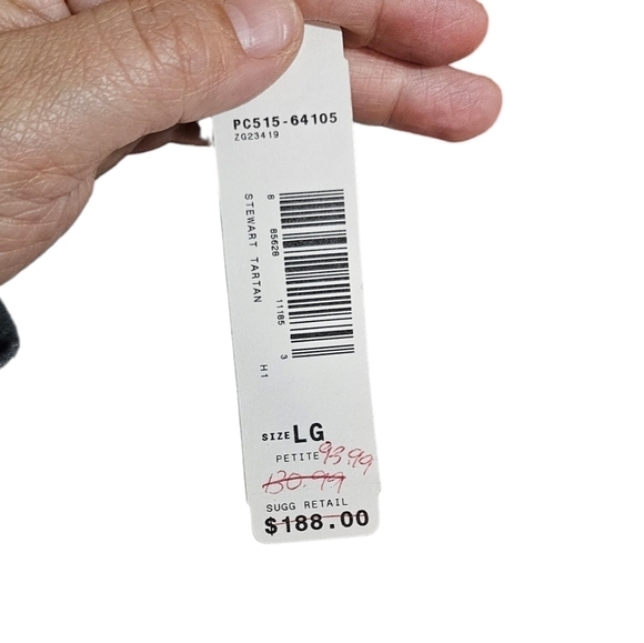 NWT Pendleton red w/ black trim merino wool long sleeve large petit blazer coat - Picture 5 of 8